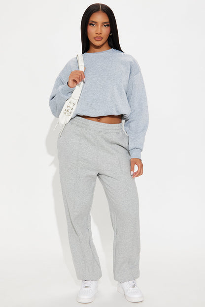 Classic Look Bubble Fleece Sweatshirt - Heather Grey