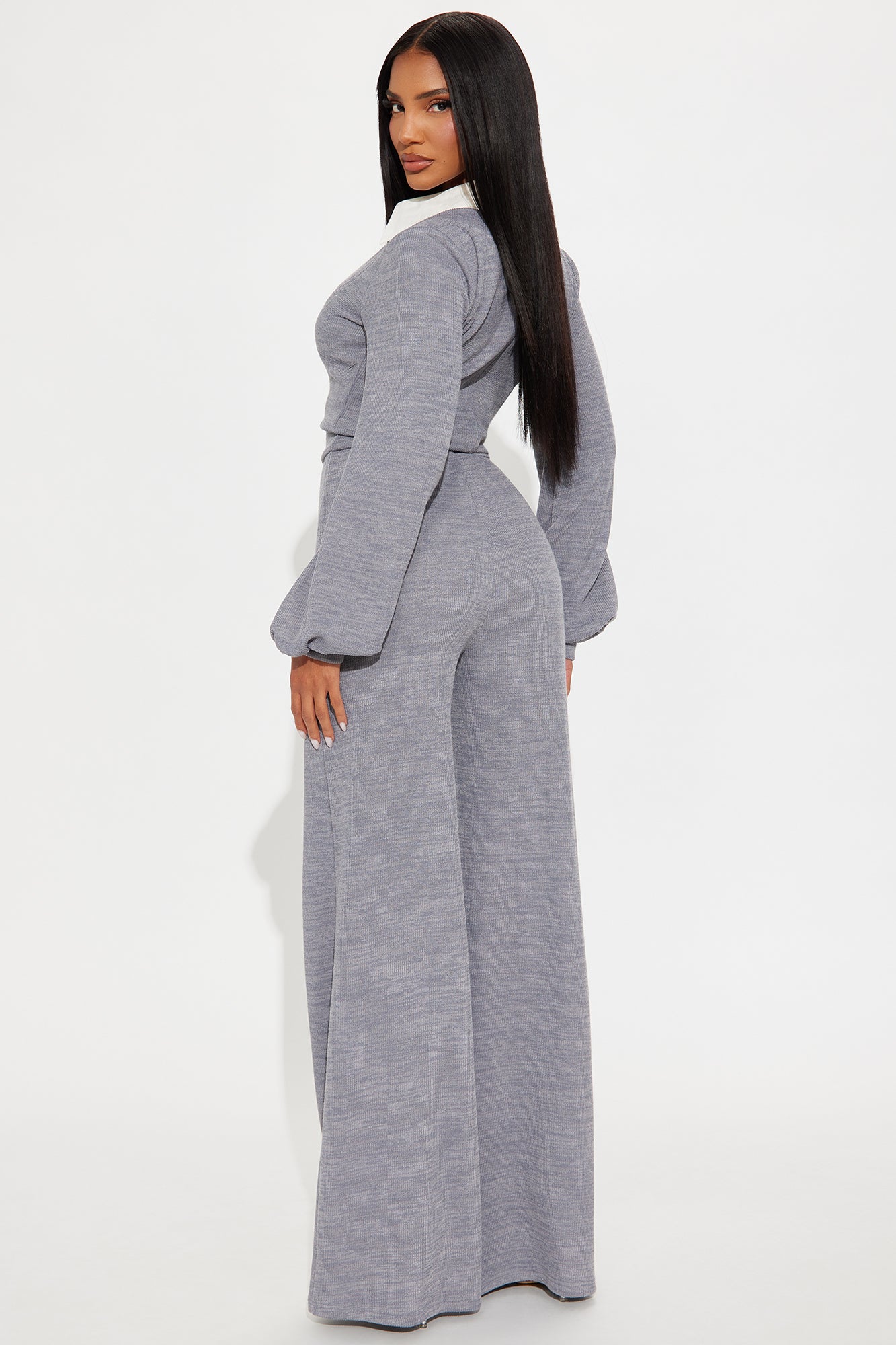 Marina Sweater Long Sleeve Jumpsuit - Dark Grey