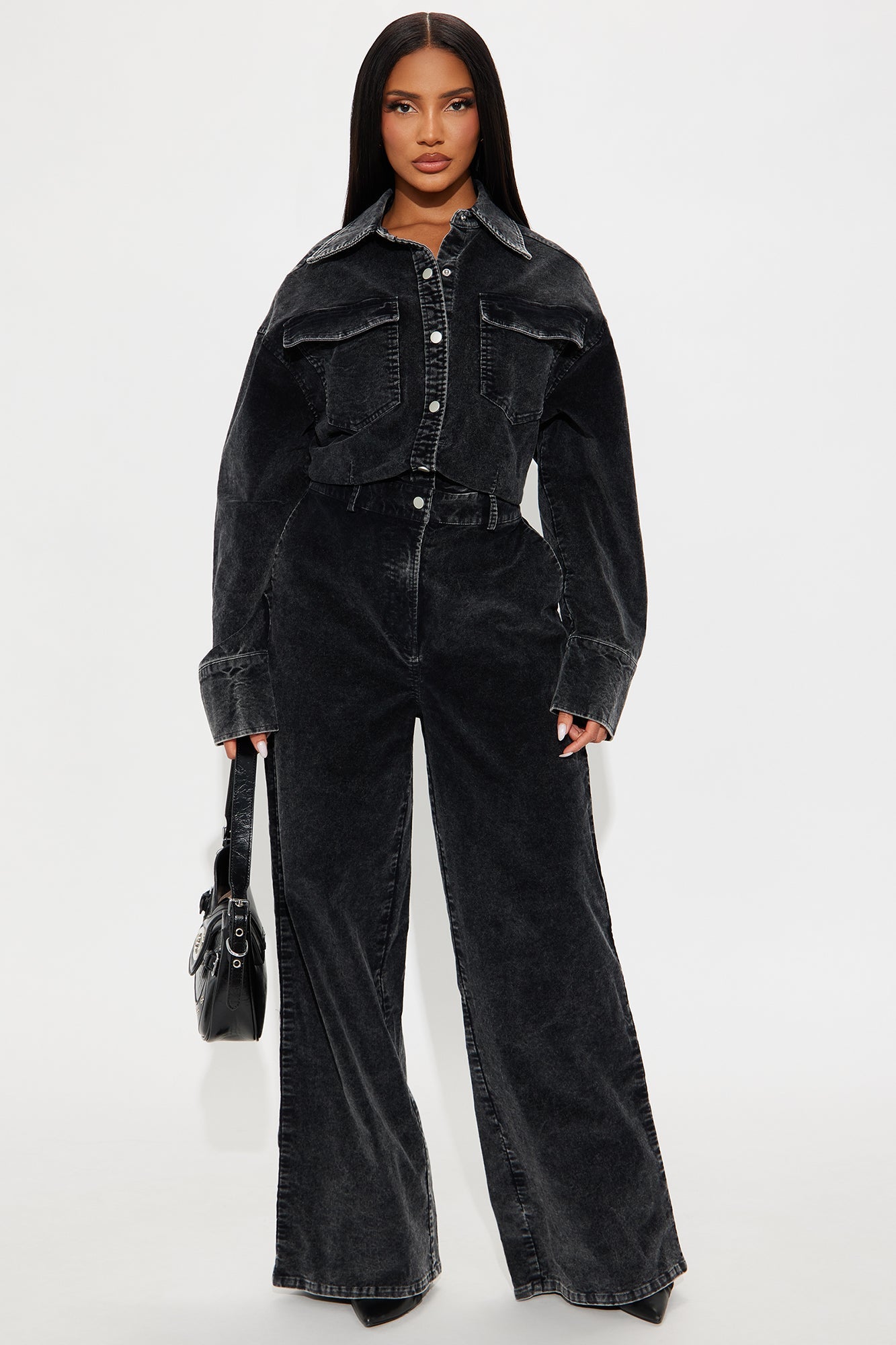 Ready For Anything Washed Corduroy Jumpsuit - Black