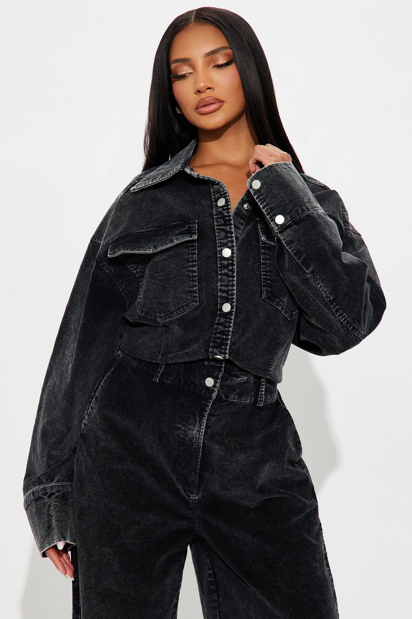 Ready For Anything Washed Corduroy Jumpsuit - Black