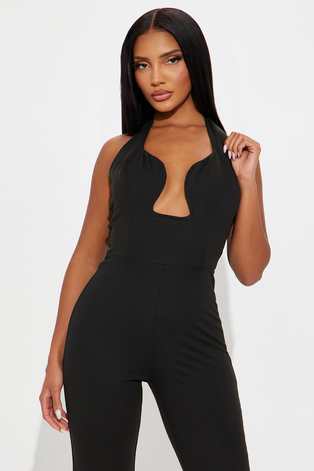 Feel My Vibe Halter Jumpsuit - Black