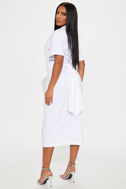 Postcards For You Midi Dress - White