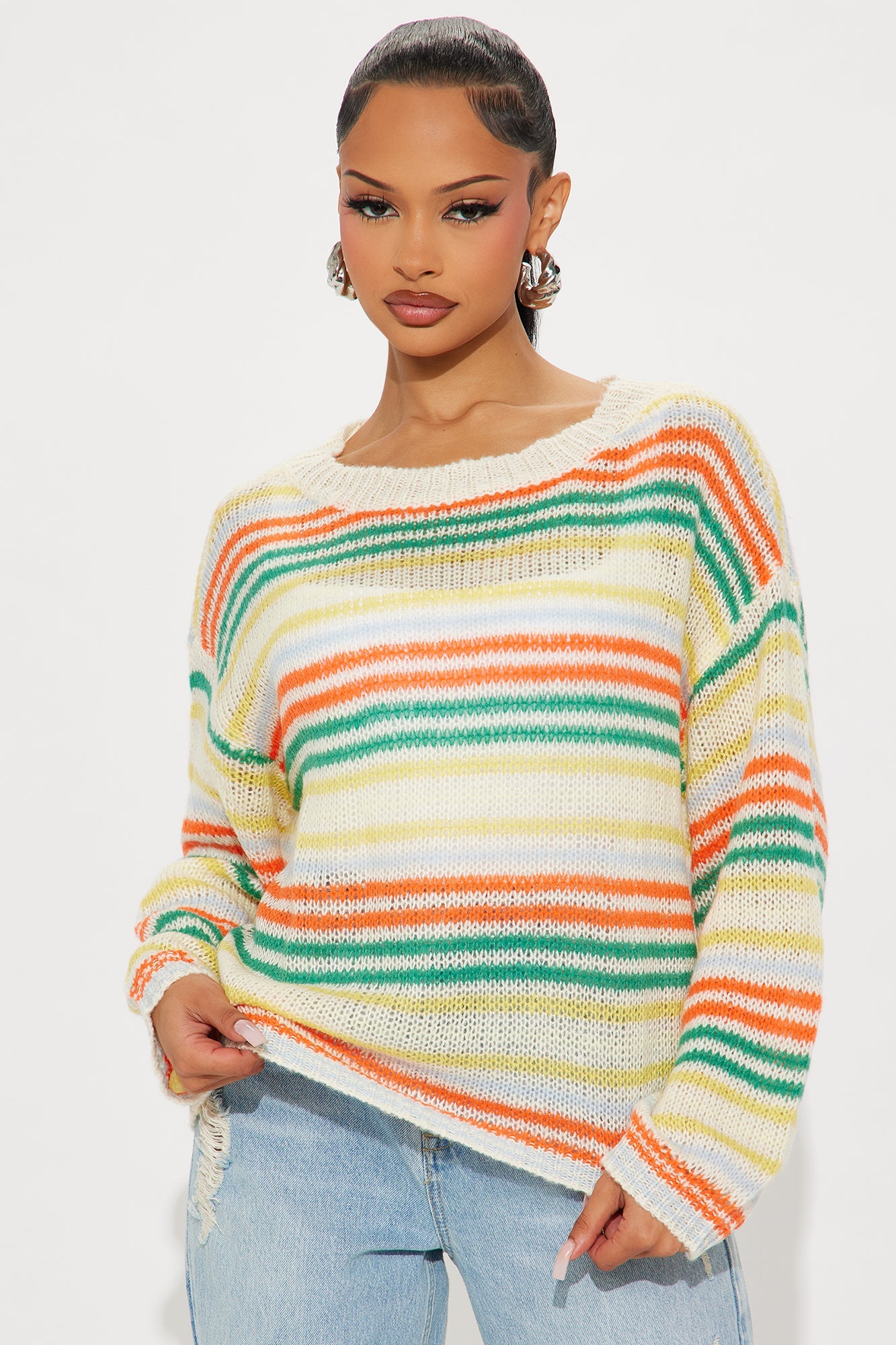Brighter Days Striped Sweater - Multi Color
