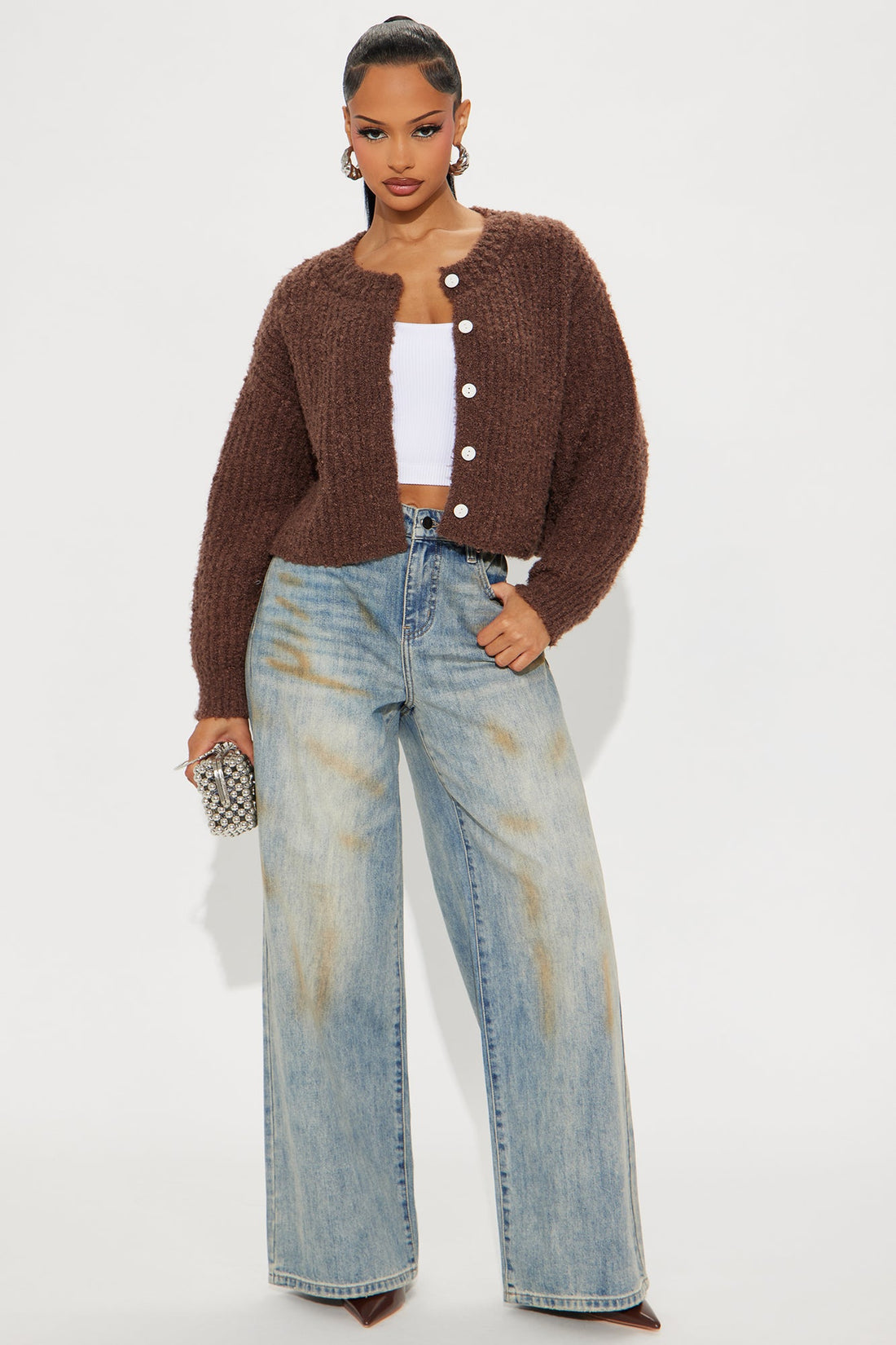 Vibe With Me Cardigan - Chestnut