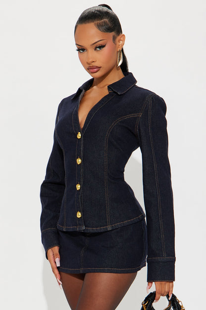 Dakota Denim Skirt Set - Dark Wash