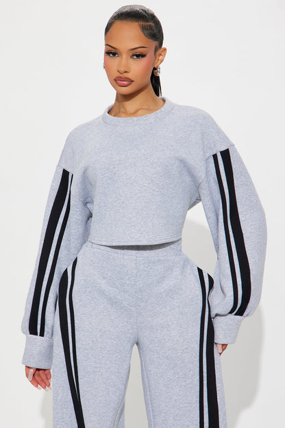 New Levels Fleece Pant Set - Heather Grey