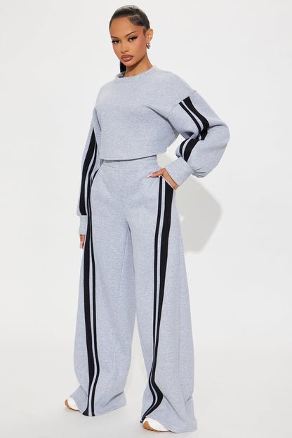 New Levels Fleece Pant Set - Heather Grey