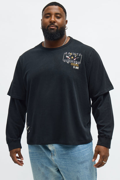 Saints Sinners Twofer Tee - Black