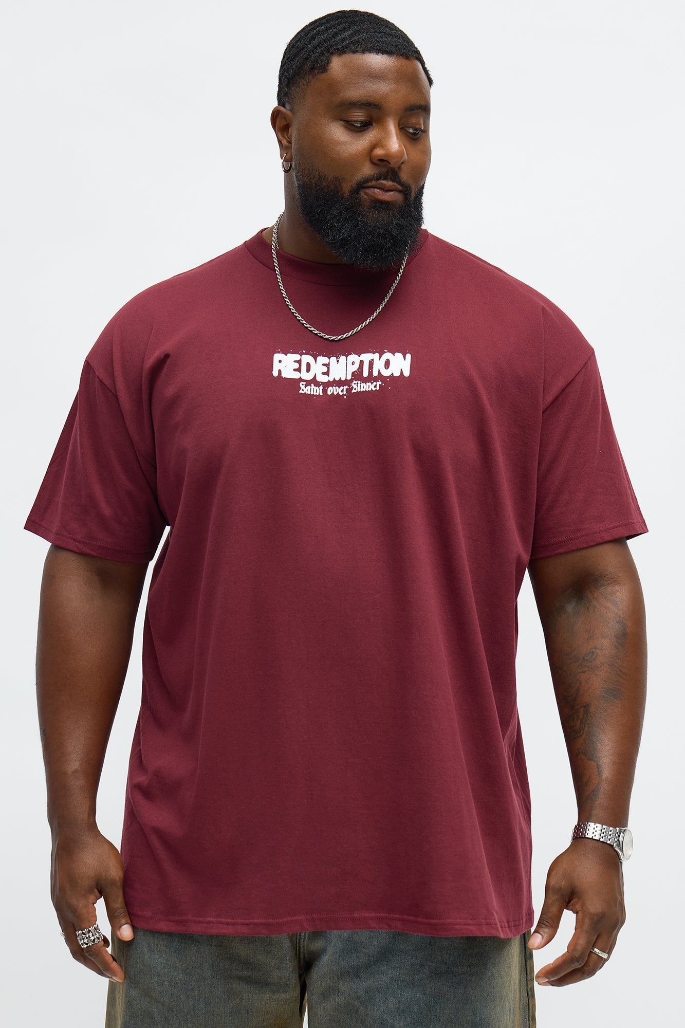 Redemption Is Eternal Short Sleeve Tee - Burgundy