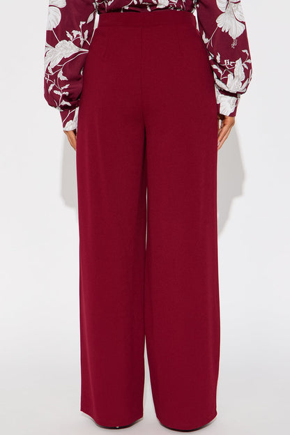 Innocent Promise Crepe Knit Wide Leg Pant 31 - Wine
