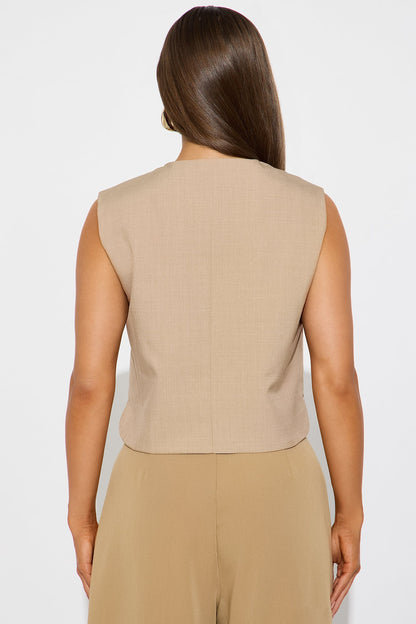 The Sharon Vest - Taupe