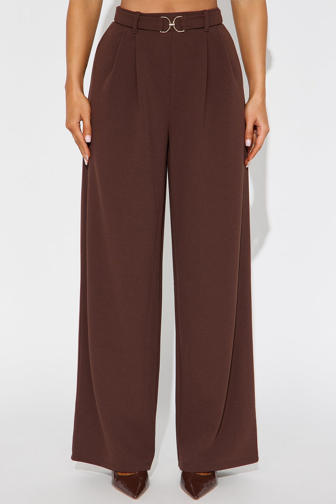 Innocent Promise Crepe Knit Wide Leg Pant 31 - Brown