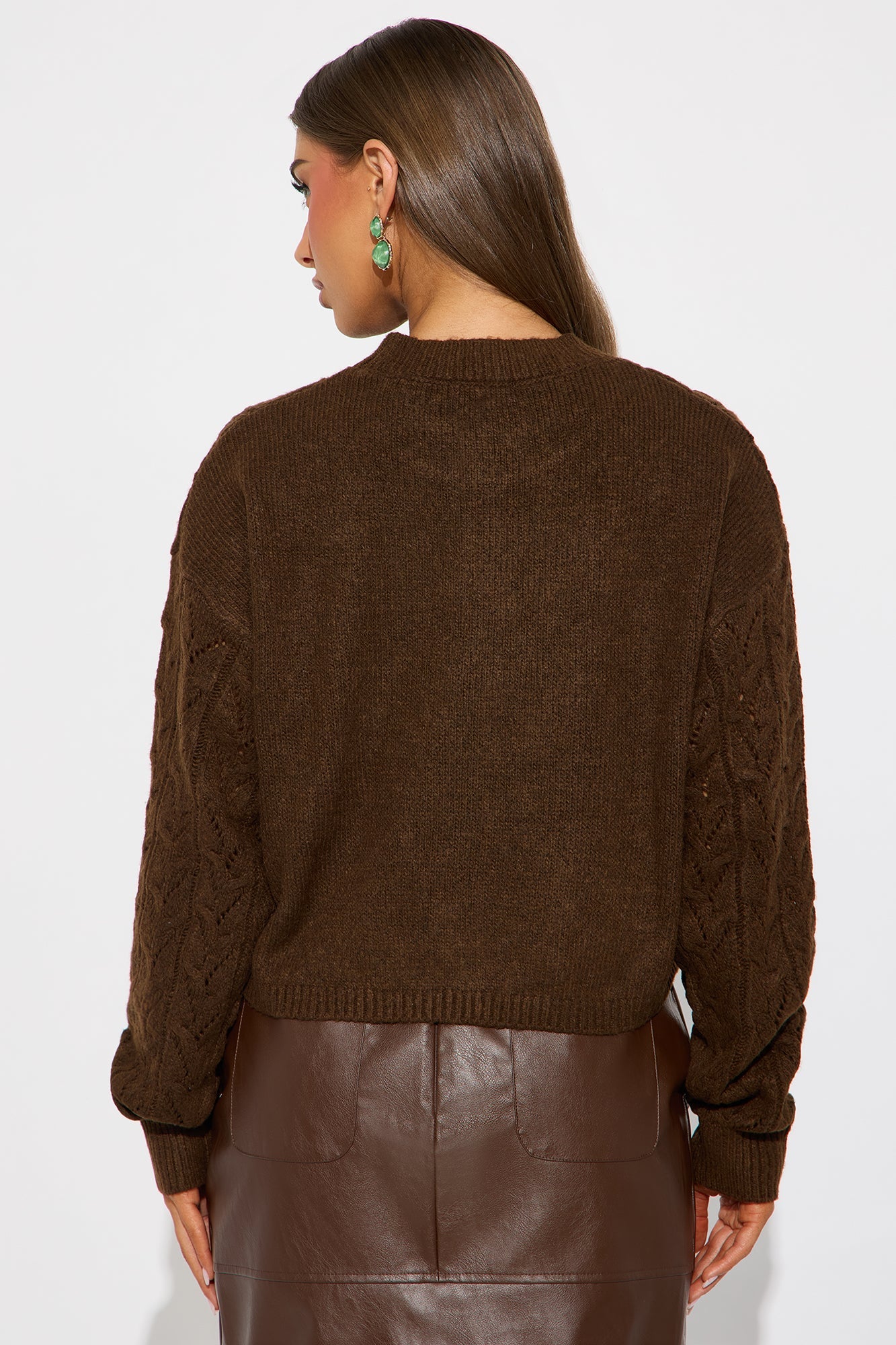 Brunch Girly Pointelle Sweater - Chestnut