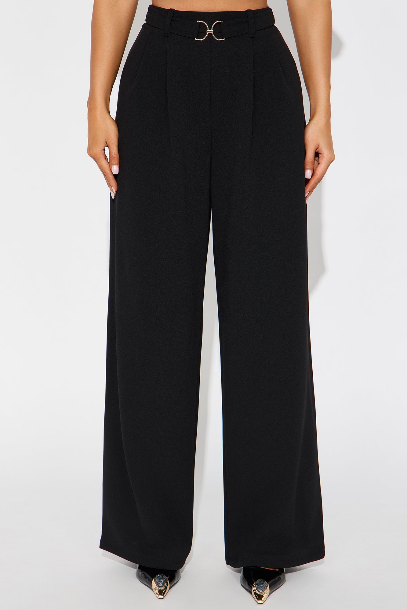 Innocent Promise Crepe Knit Wide Leg Pant 31 - Black