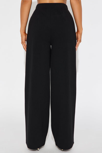 Innocent Promise Crepe Knit Wide Leg Pant 31 - Black