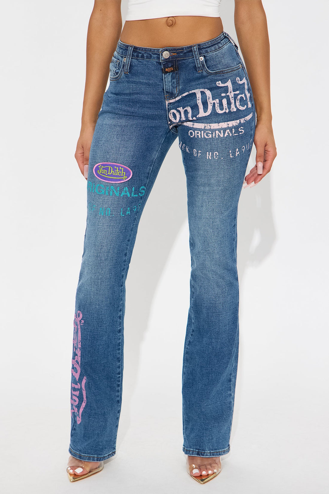 Von Dutch OG Low Rise Bootcut Jeans - Dark Wash