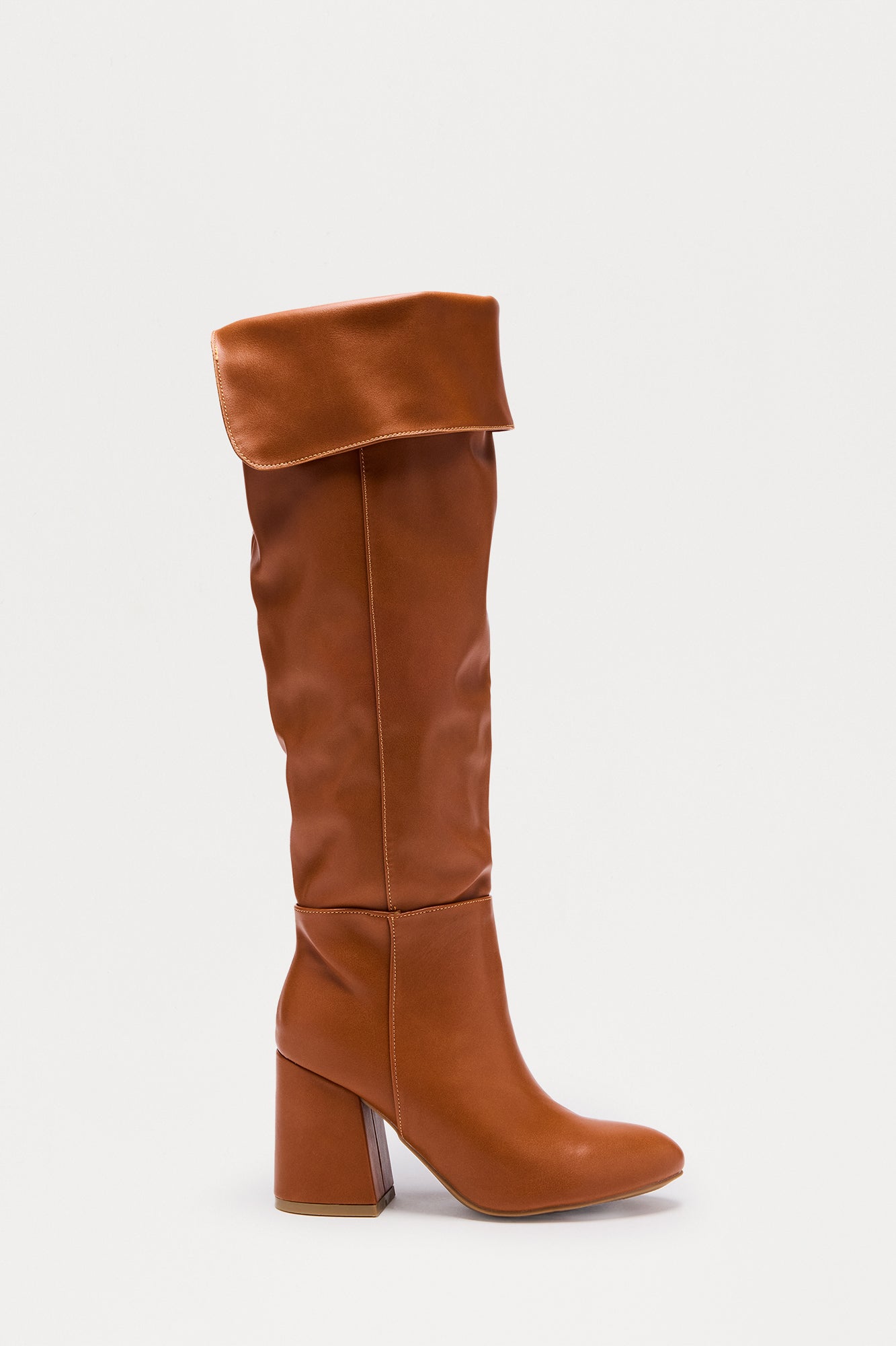 Brendan Faux Leather Boots - Cognac