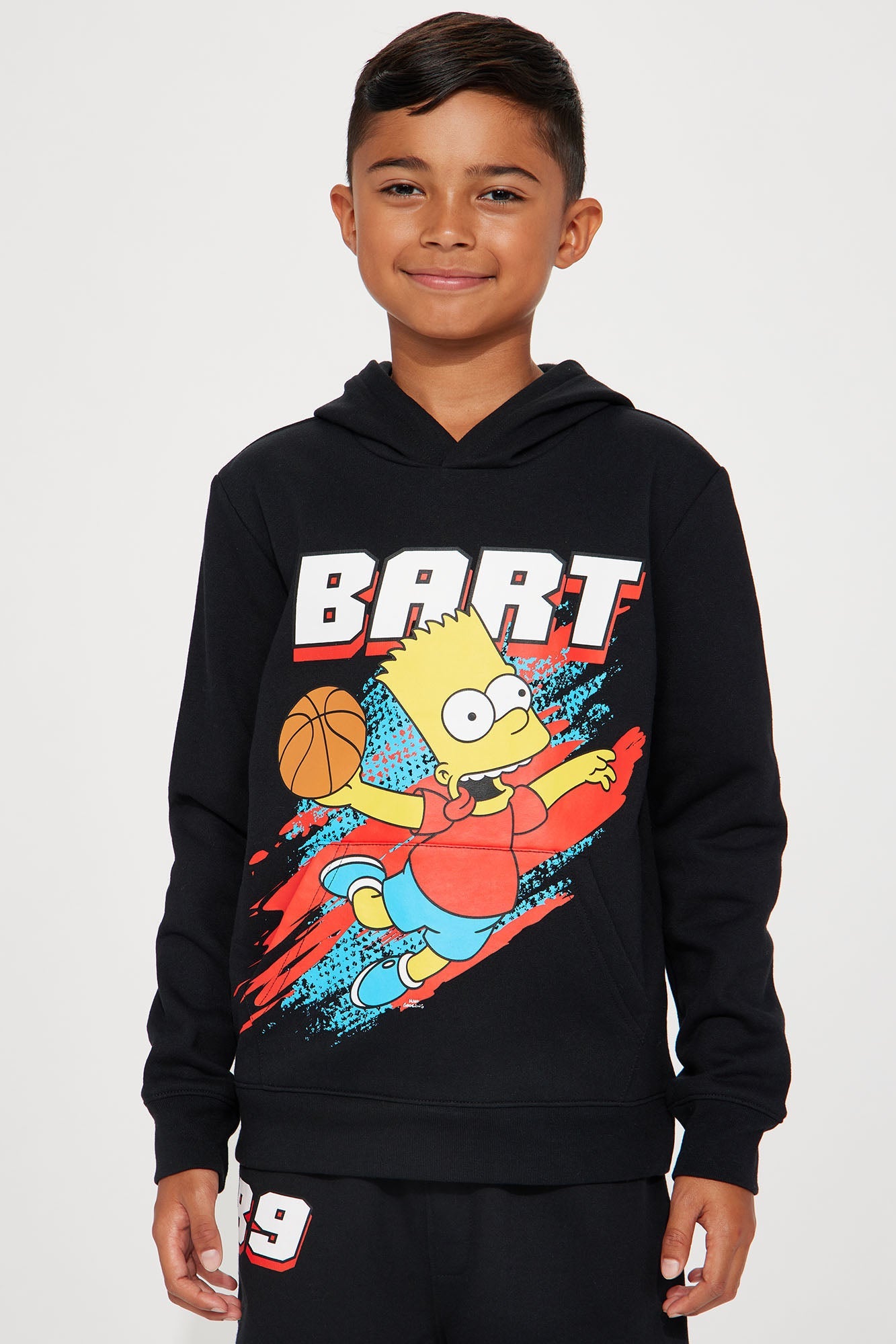 Mini Bart Basketball Fleece Jogger Set - Black