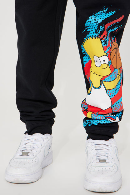 Mini Bart Basketball Fleece Jogger Set - Black