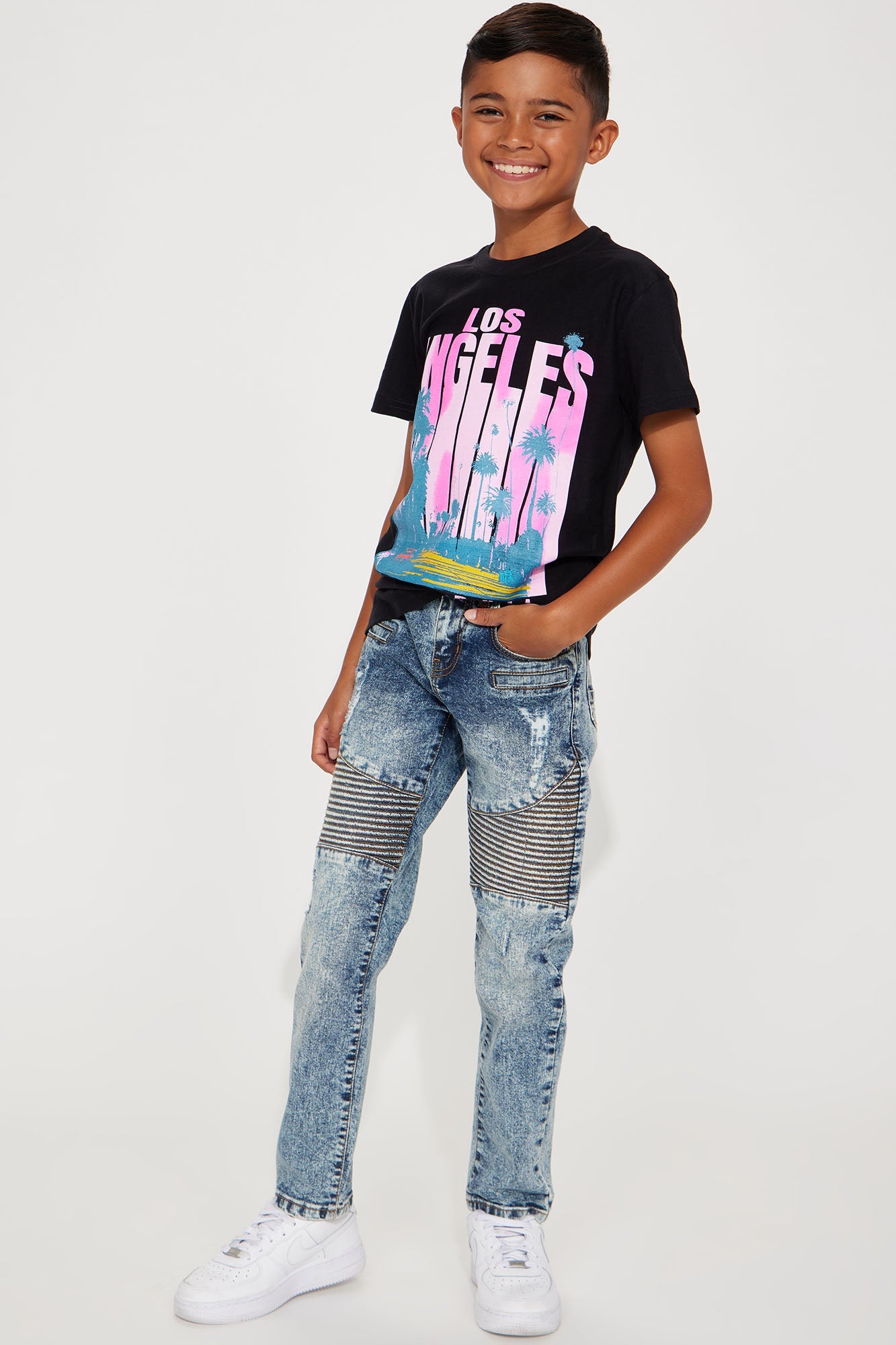 Mini Dee Moto Skinny Jeans - Light Wash