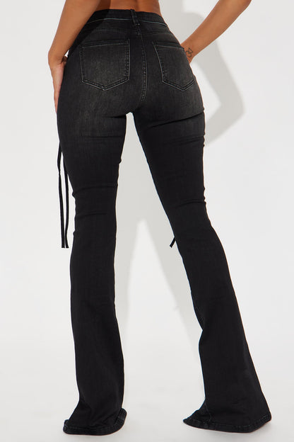 Tall Not So Basic Stretch Zipper Bootcut Jeans - Black
