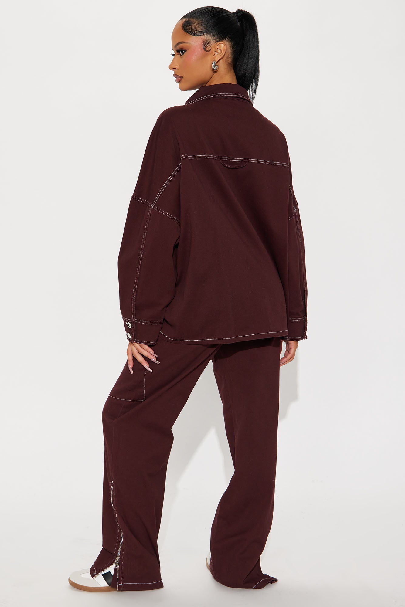Lost Control Pant Set - Burgundy