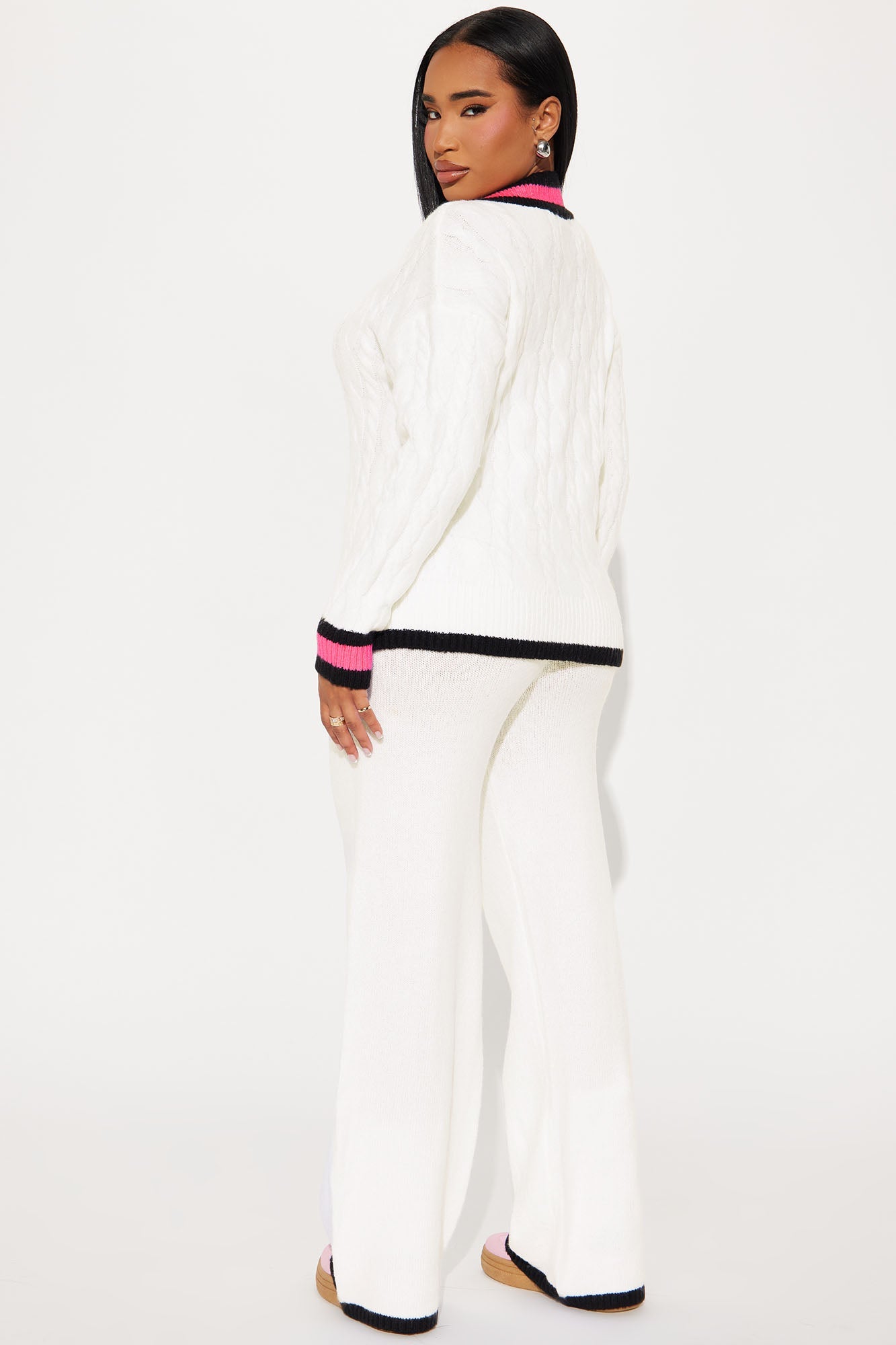 Perfectly Polished Sweater Pant Set - Ivory/combo