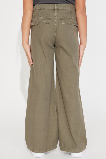 Mini Shelly Wide Leg Pant - Olive