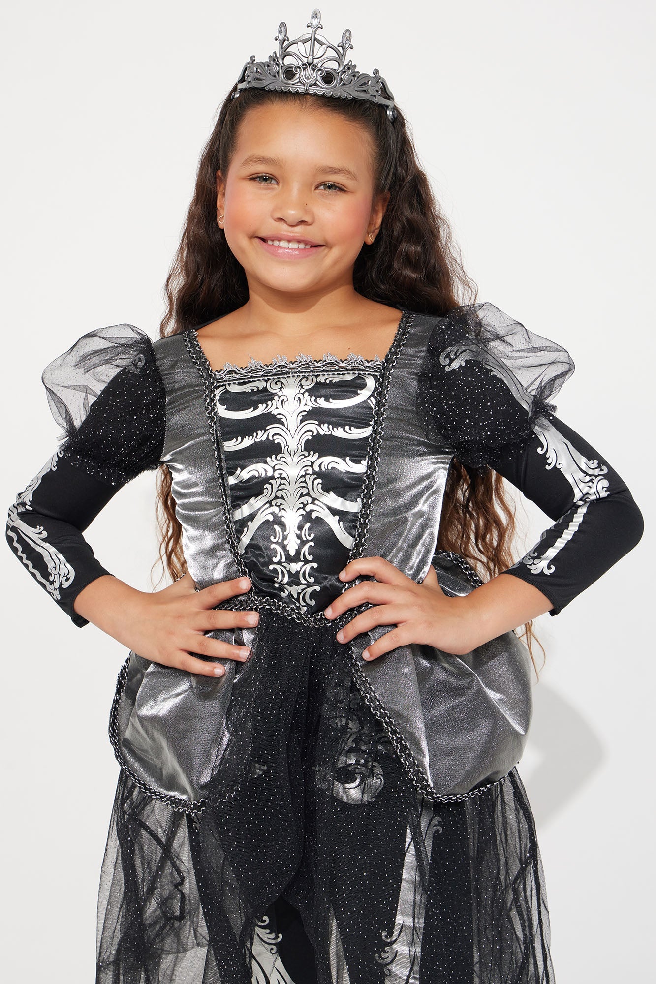 Mini Skeleton Princess Costume - Black/Silver