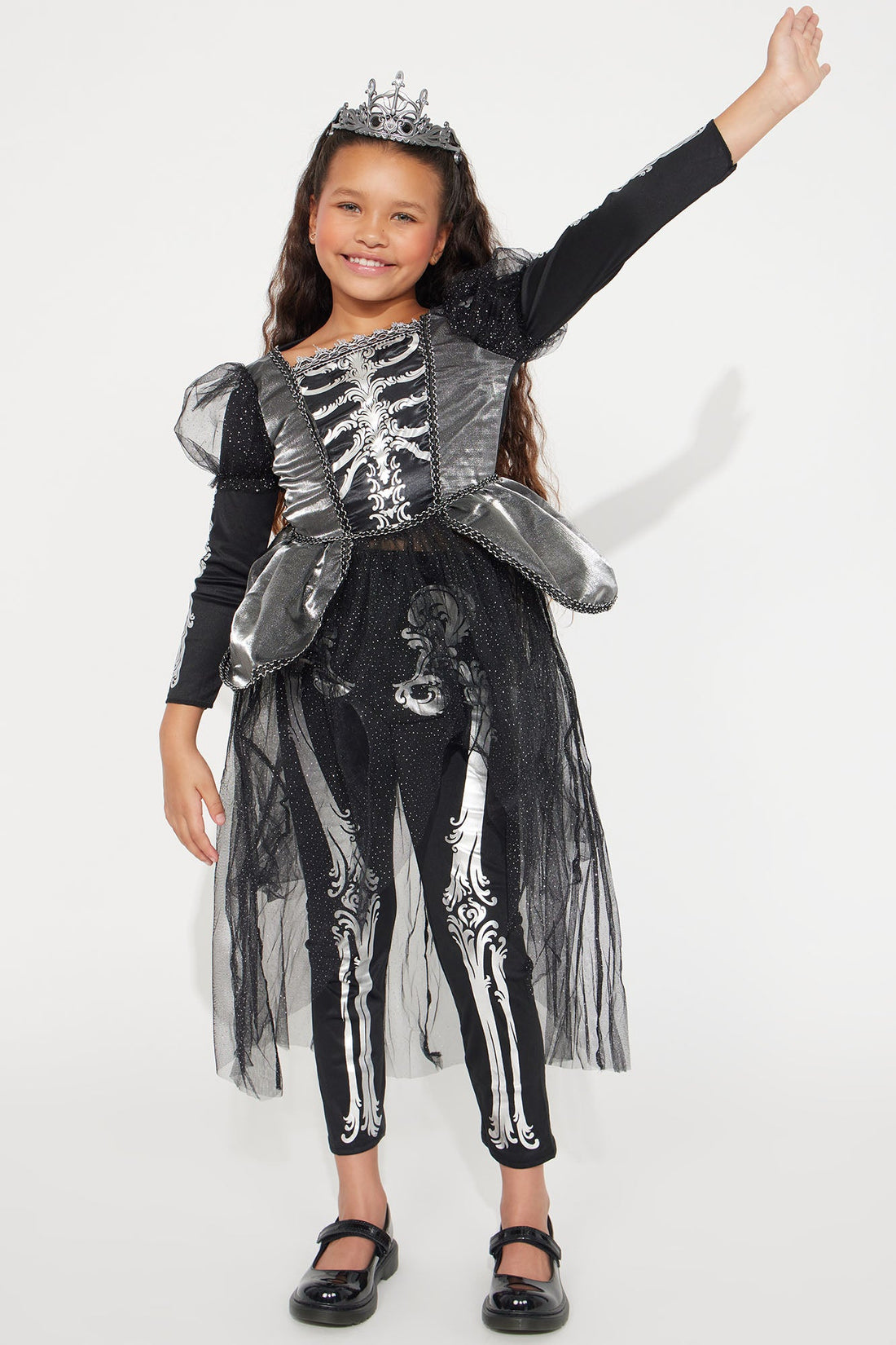 Mini Skeleton Princess Costume - Black/Silver