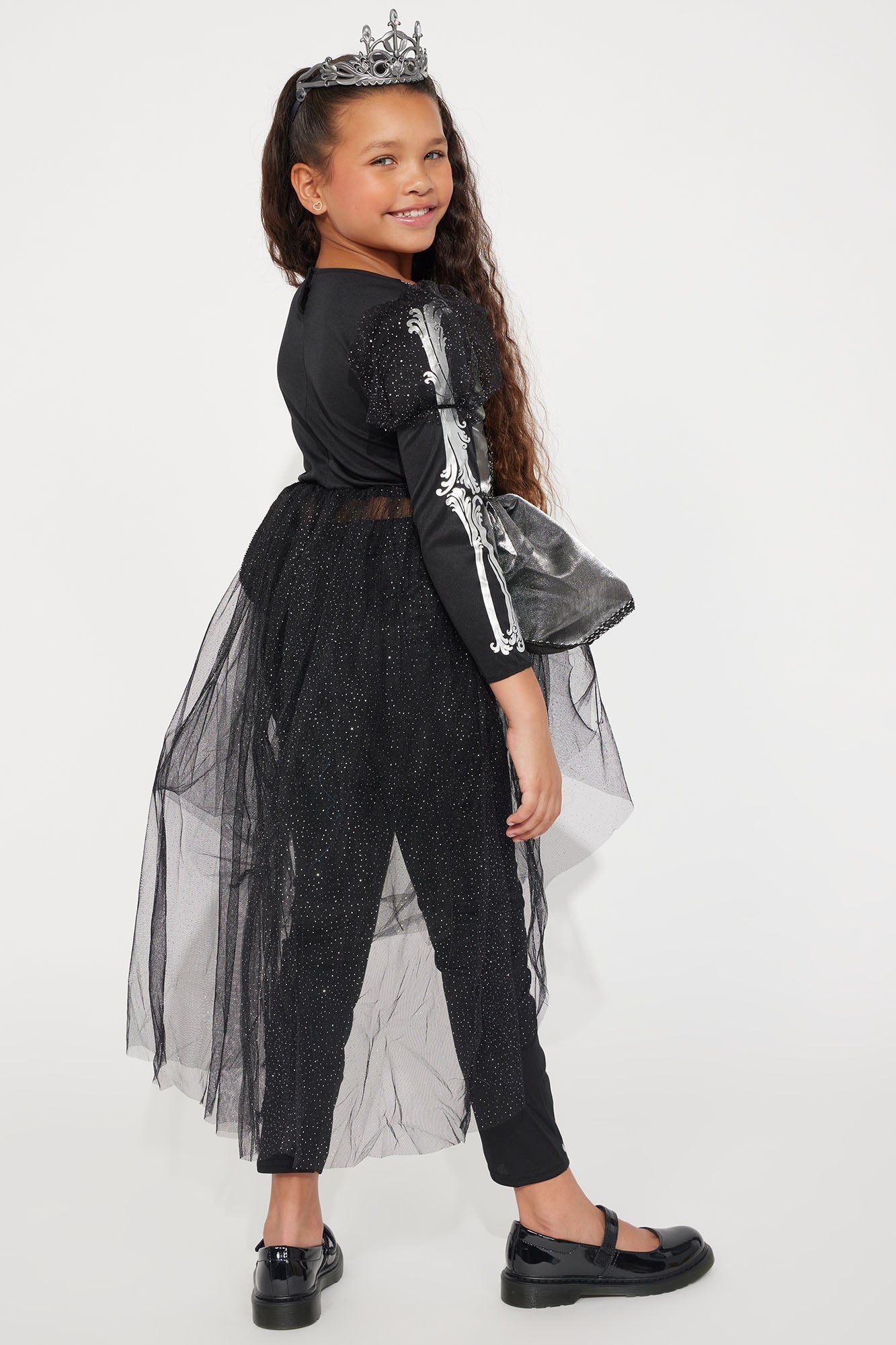 Mini Skeleton Princess Costume - Black/Silver
