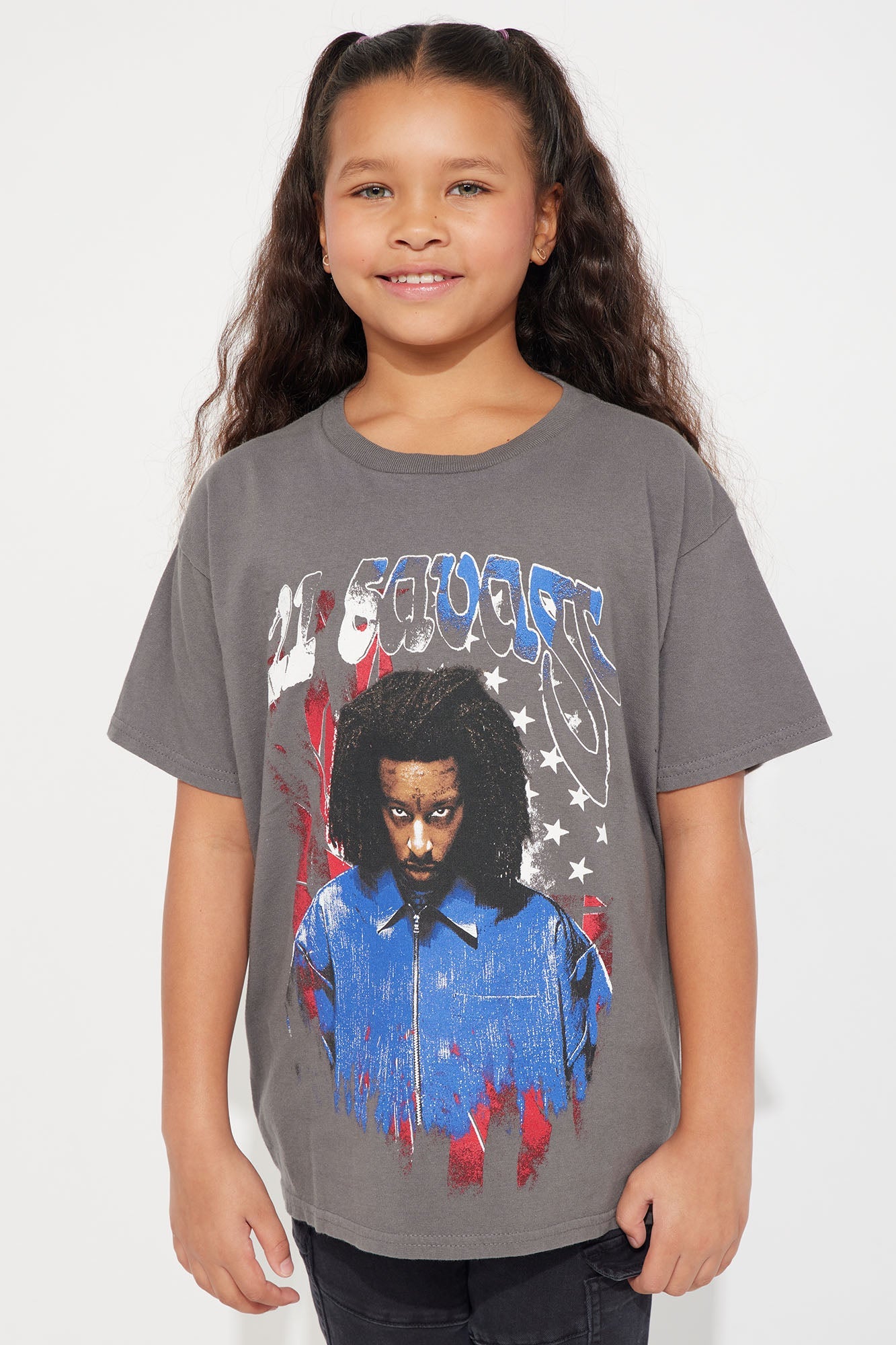 Mini 21 SAVAGE American Dream Washed Tee - Charcoal