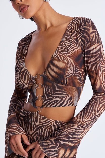To The Rush Maxi Dress - Brown/combo