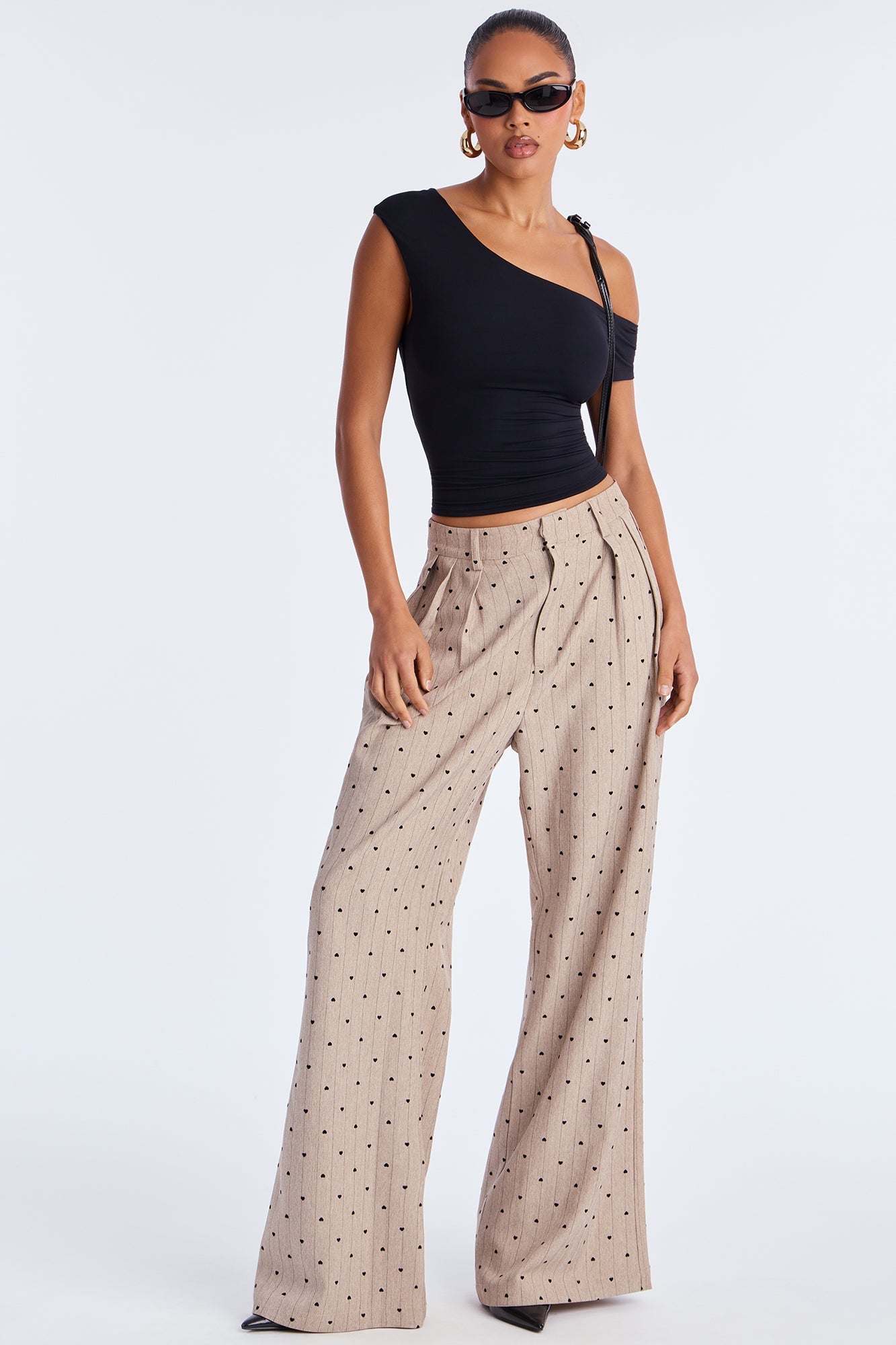 Hold Your Heart Pinstripe Trouser Pant 33″ - Taupe