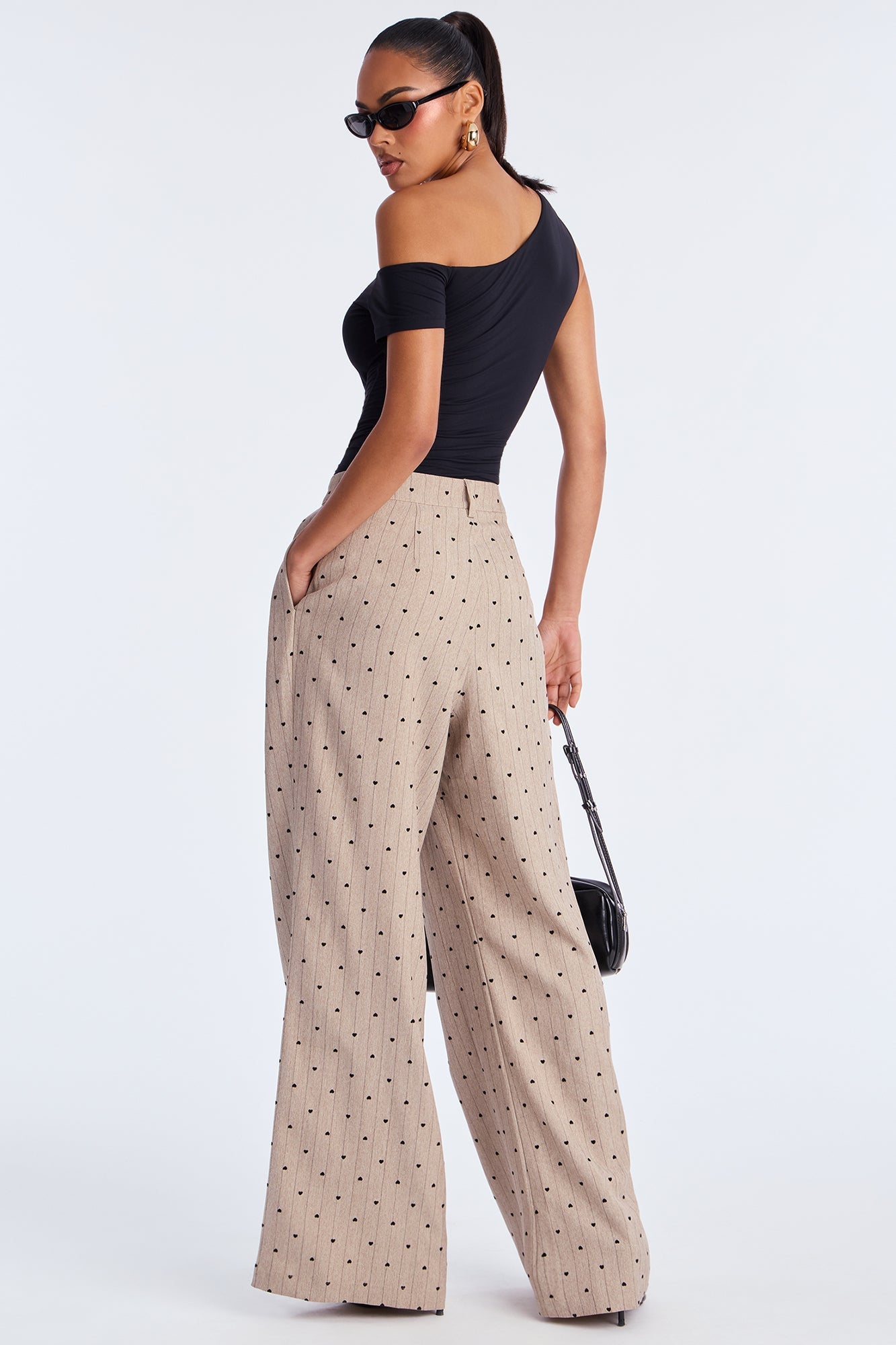 Hold Your Heart Pinstripe Trouser Pant 33″ - Taupe