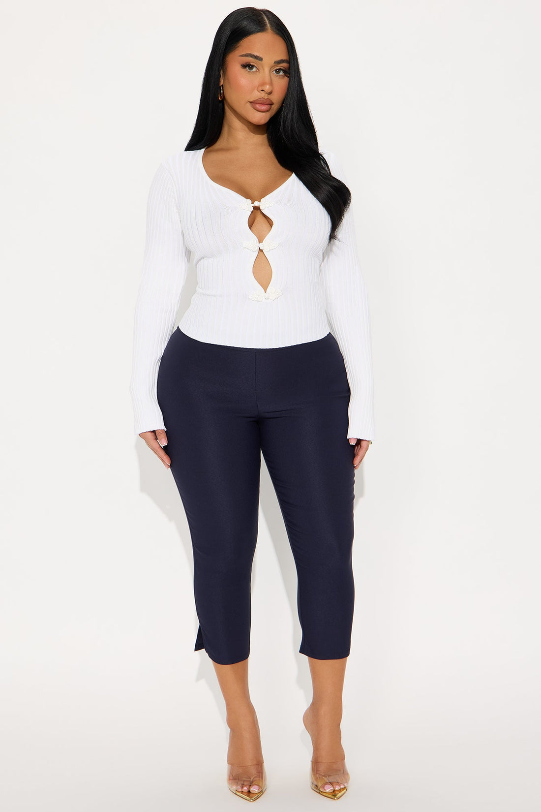 Dare To Dream Applique Sweater Top - White