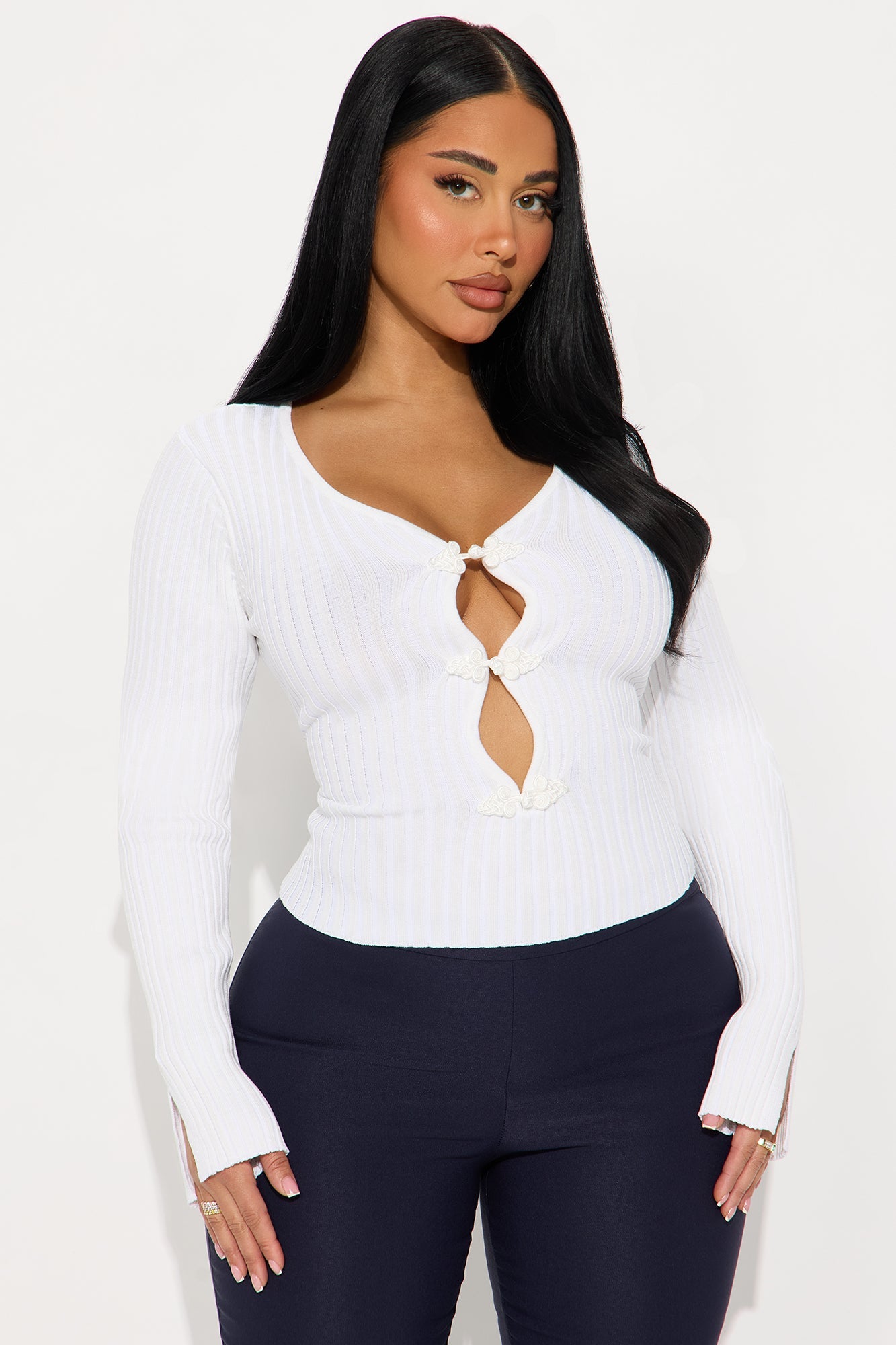 Dare To Dream Applique Sweater Top - White