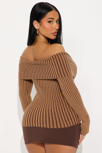 All Yours Washed Sweater Top - Brown