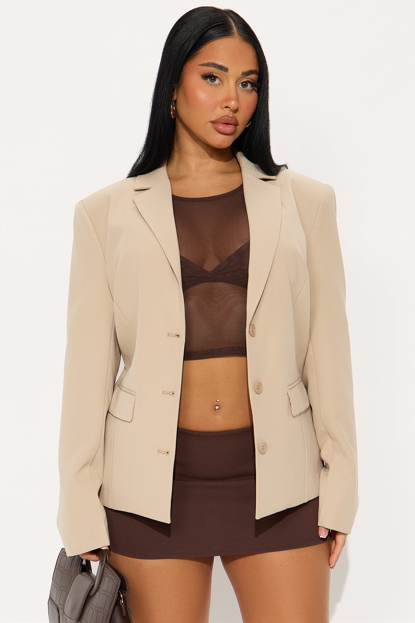 Piper Oversized Blazer - Taupe