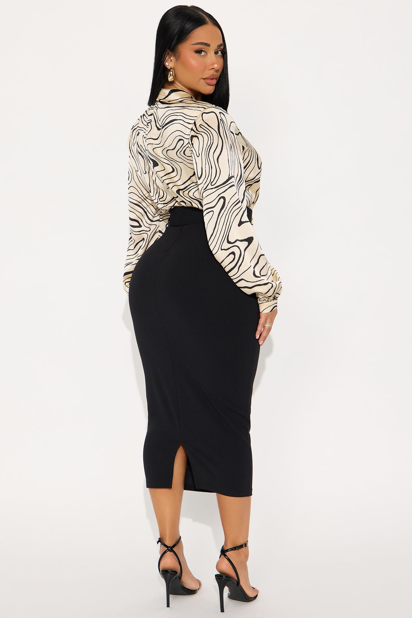 Make It Meet Midi Dress - Black/combo