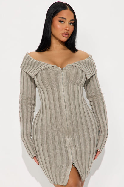 Urban Muse Sweater Midi Dress - Heather Grey