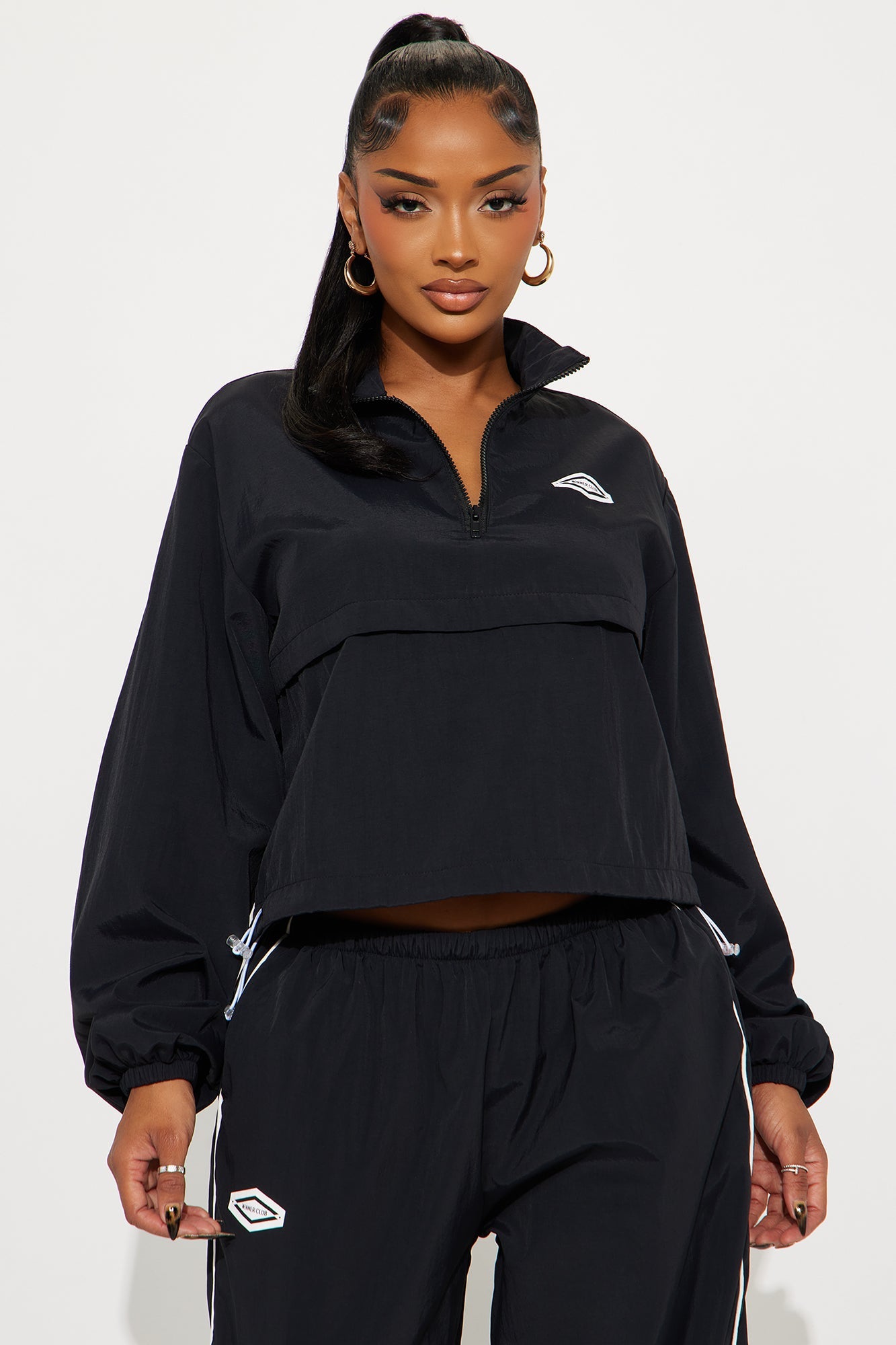 Bella Windbreaker Pant Set - Black