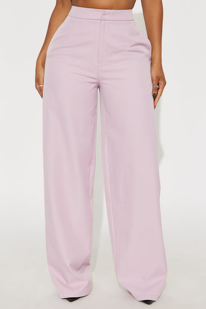Close The Deal Wide Leg Trouser Pant 33″ - Pink