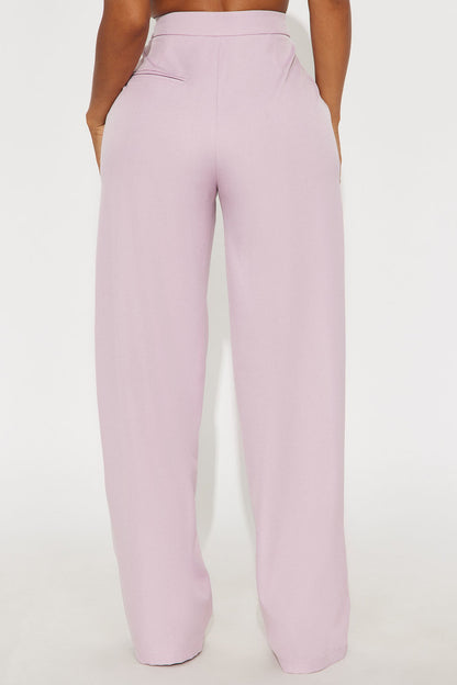 Close The Deal Wide Leg Trouser Pant 33″ - Pink