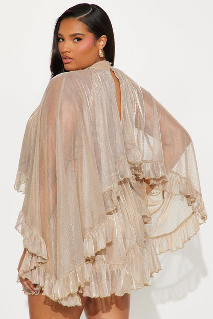 Ashlyn Ruffle Mini Dress - Gold