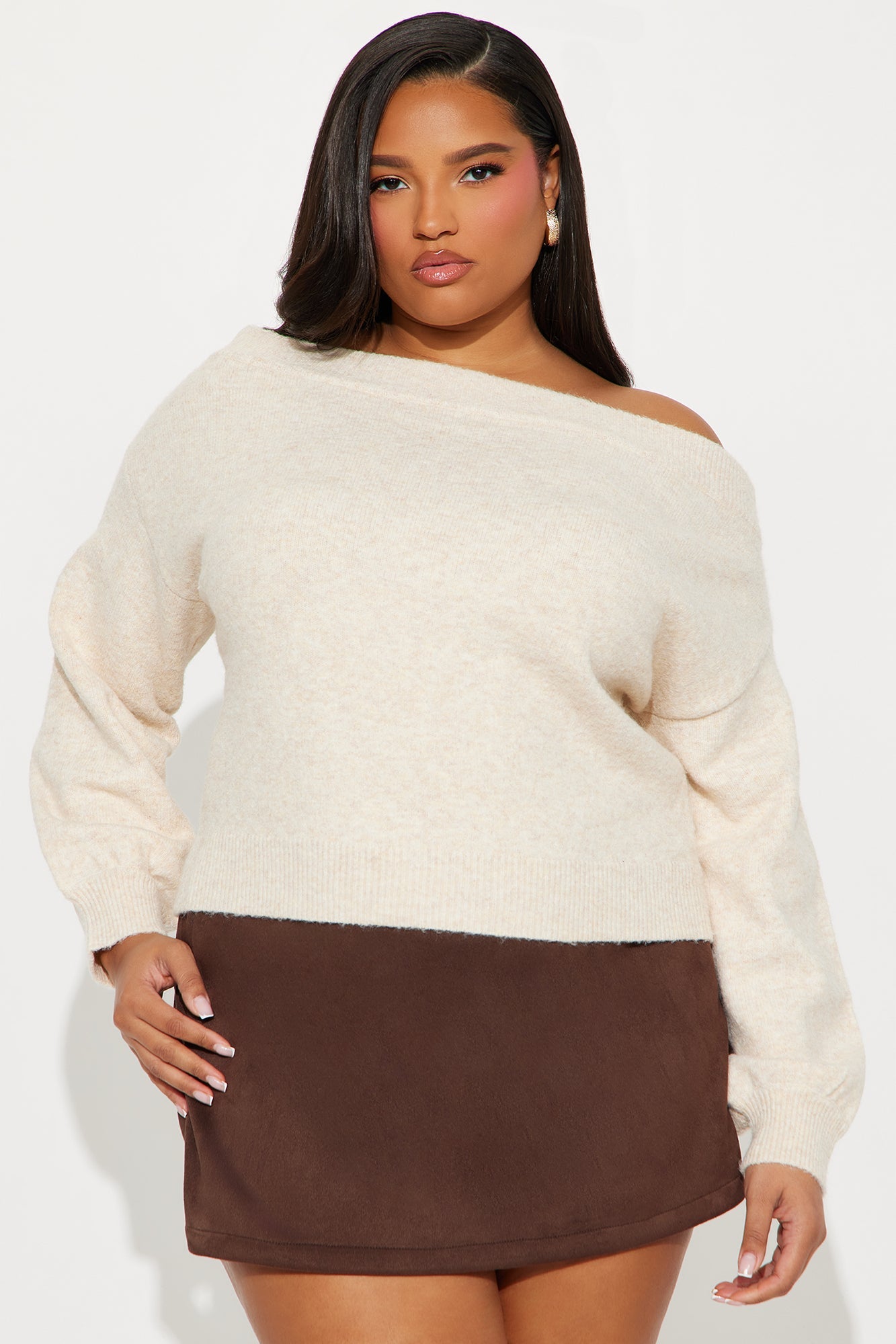 Dany Off Shoulder Sweater - Cream