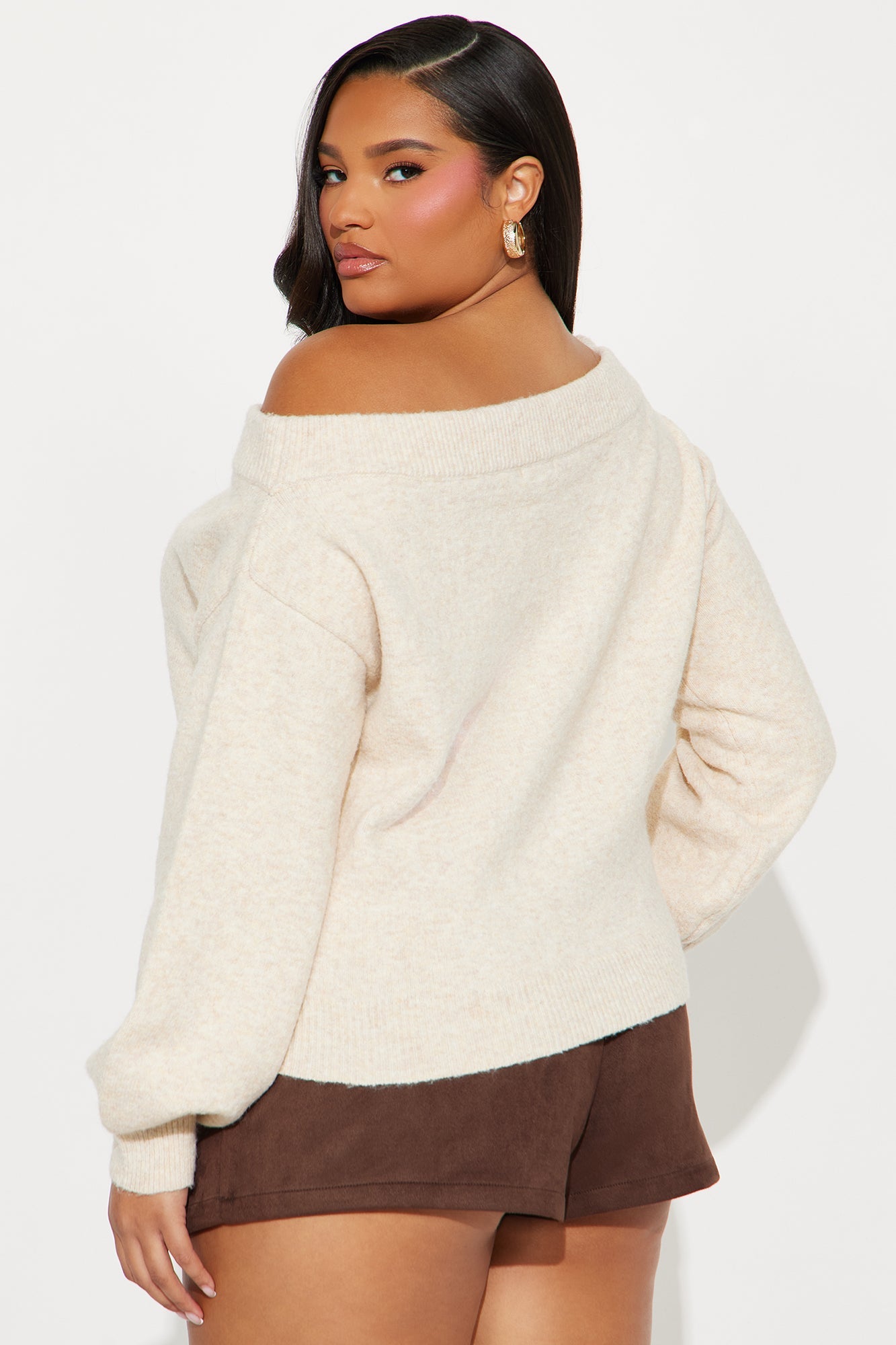 Dany Off Shoulder Sweater - Cream