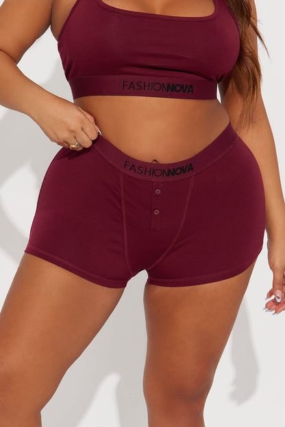 FN Mood Cotton Boyshort - Wine