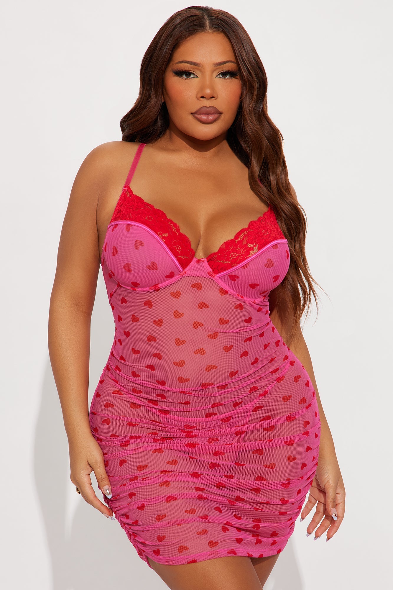 Come Back To Me Mesh Chemise - Pink