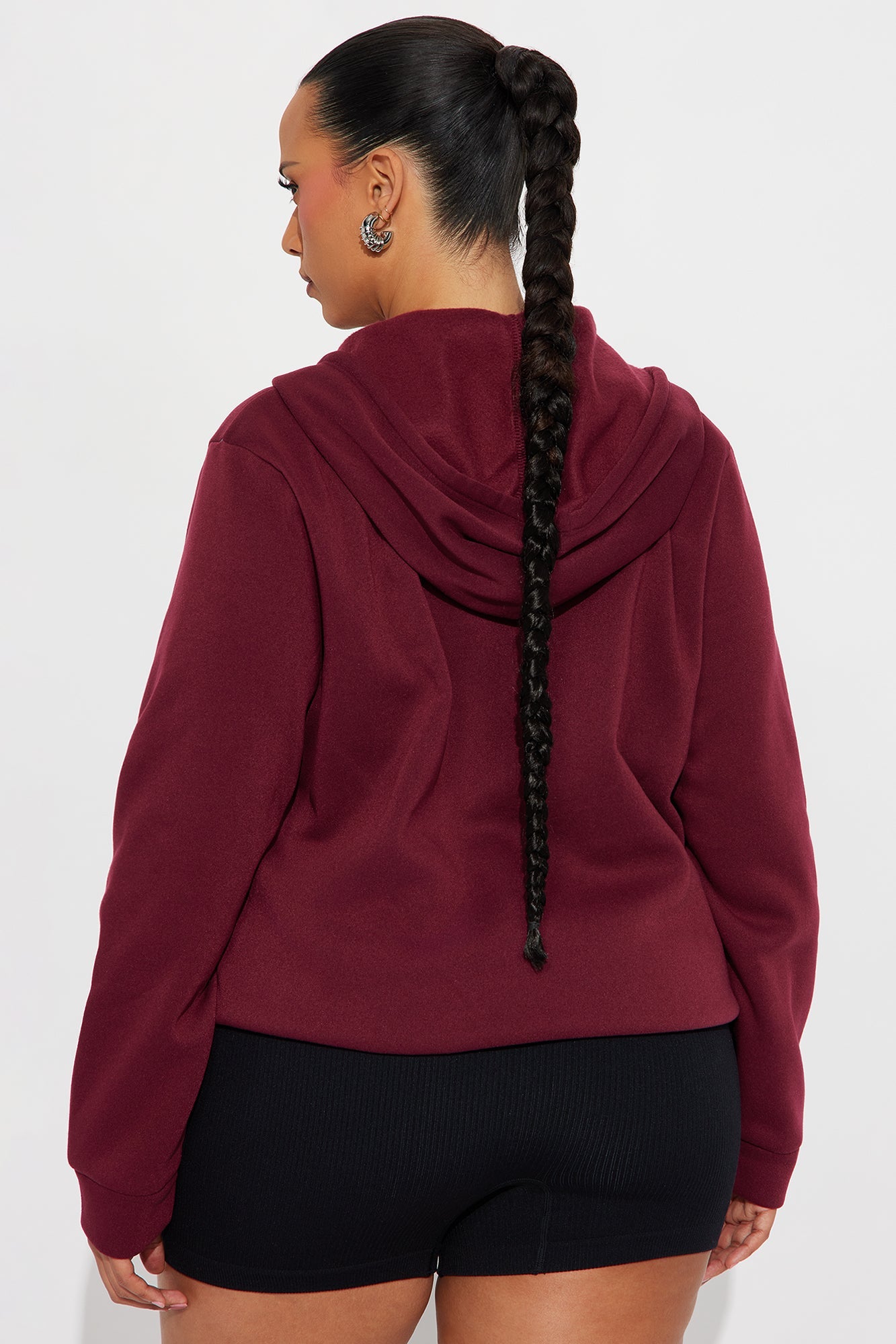 Candice Zip Up Hoodie - Burgundy
